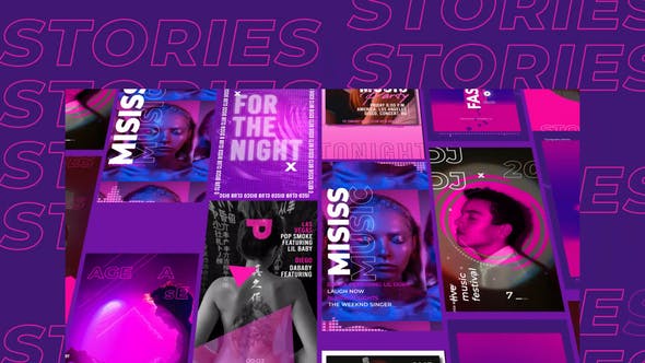 دانلود پروژه افتر افکت Purple Stories Instagram