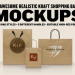 دانلود موکاپ Realistic Kraft Shopping Bag