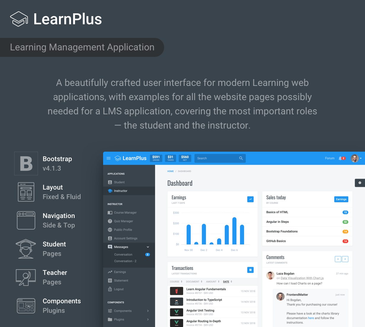 LearnPlus Bootstrap - Learning Application Management