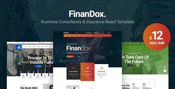 دانلود قالب سایت Finandox - قالب کسب و کار حرفه ای ReactJS