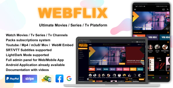 دانلود اسکریپت WebFlix - پلتفرم ایجاد سایت فیلم و سریال و استریم پیشرفته