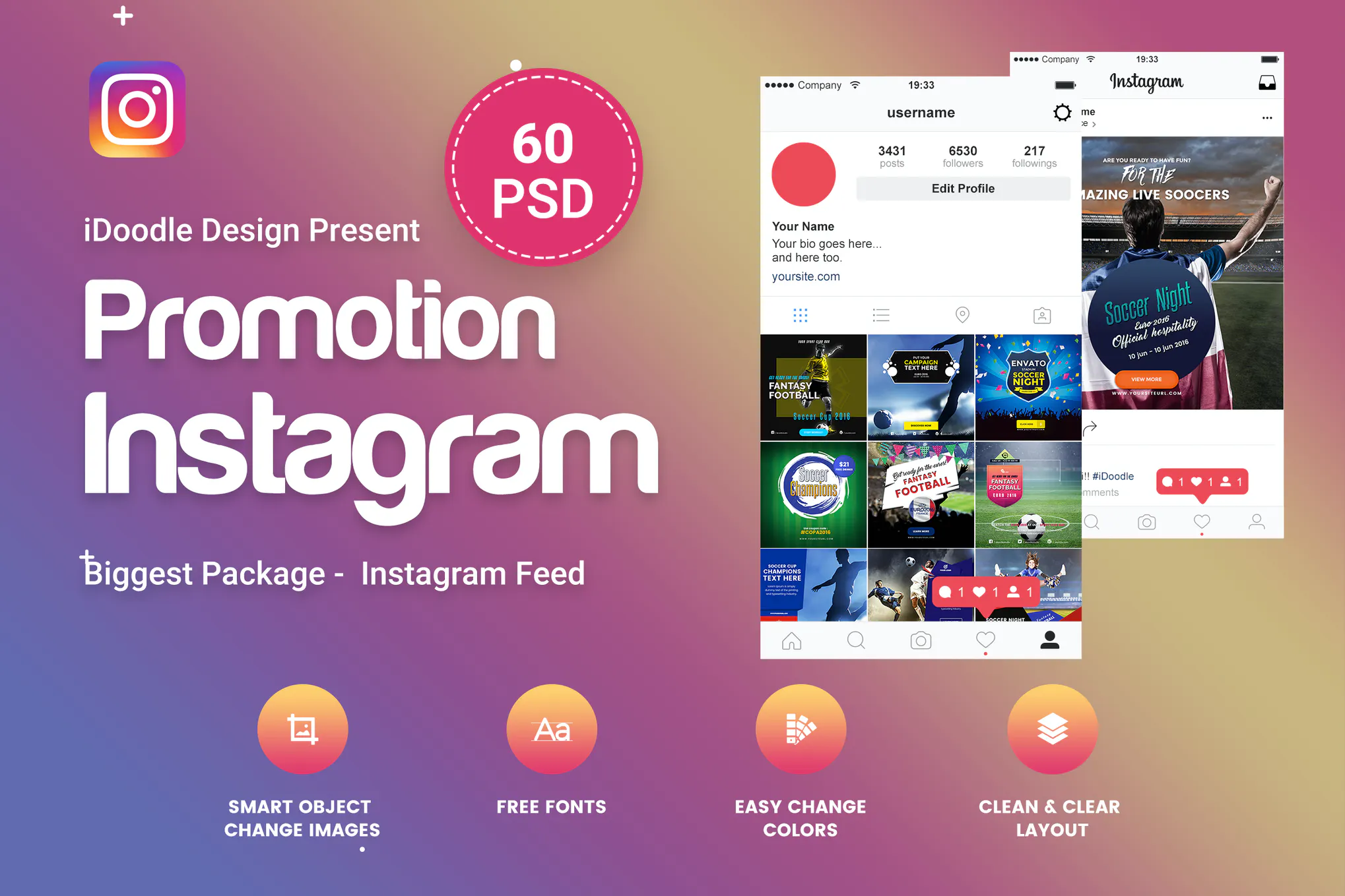 دانلود طرح لایه باز پست و استوری اینستاگرام Promotion Instagram