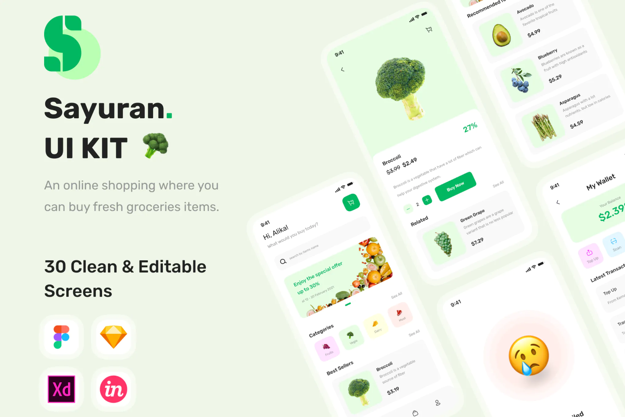 دانلود UI Kit و رابط کاربری لایه باز Sayuran