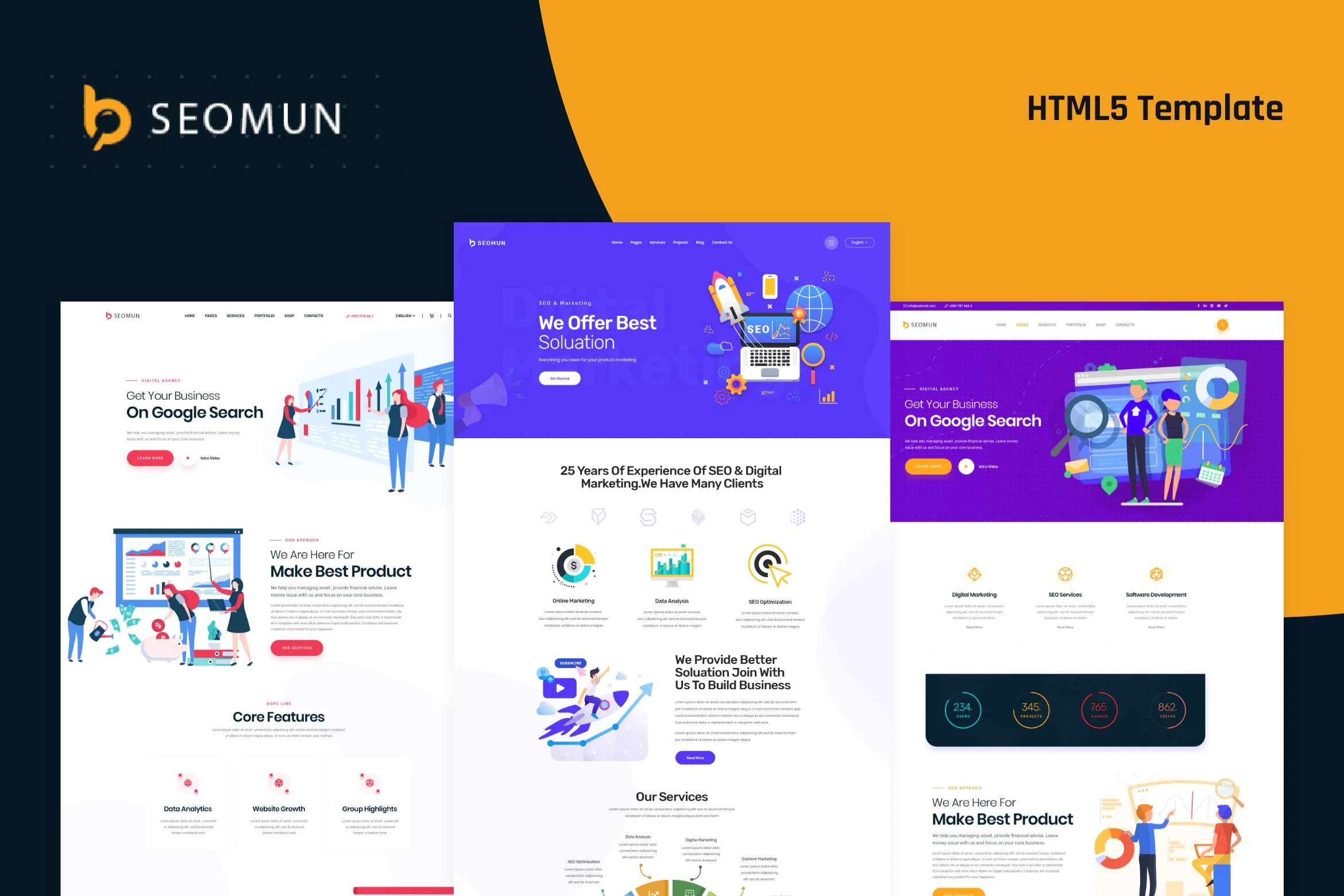 دانلود قالب سایت Seomun - قالب شرکتی و دیجیتال مارکتینگ HTML5