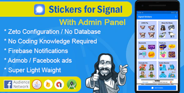 دانلود سورس اندروید Stickers for signal app with admin panel
