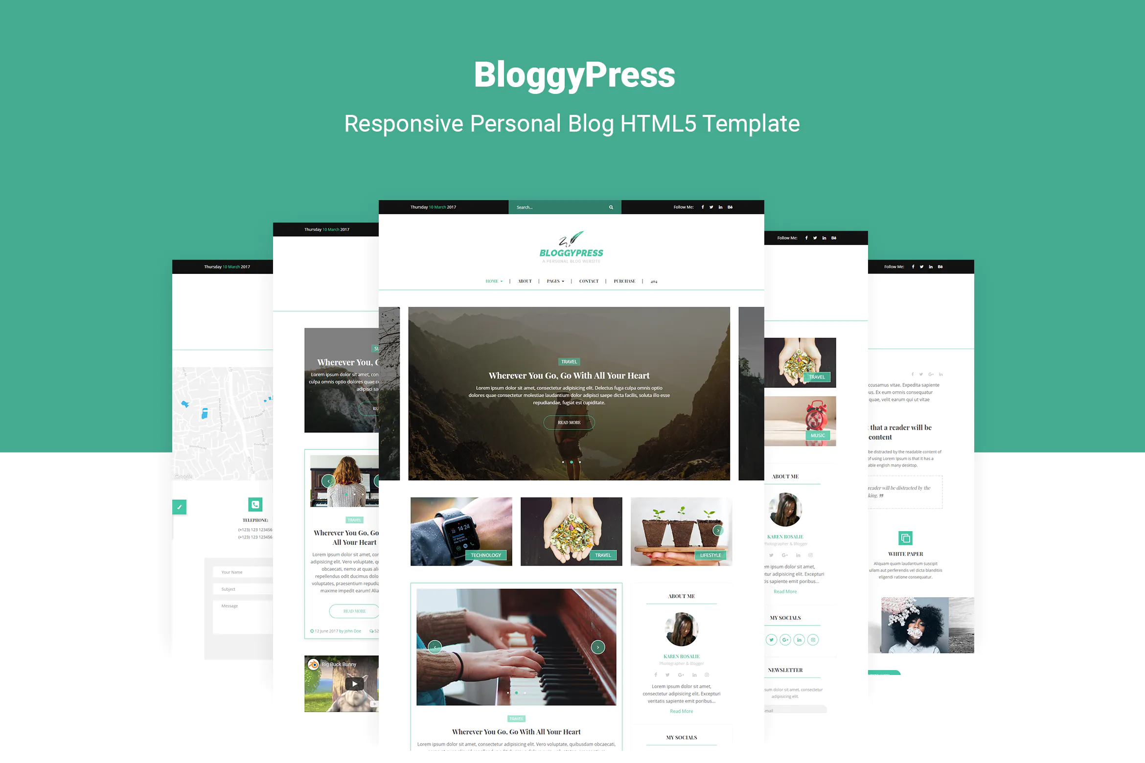 دانلود قالب سایت اورجینال BloggyPress - قالب وبلاگ مدرن و خلاقانه HTML5