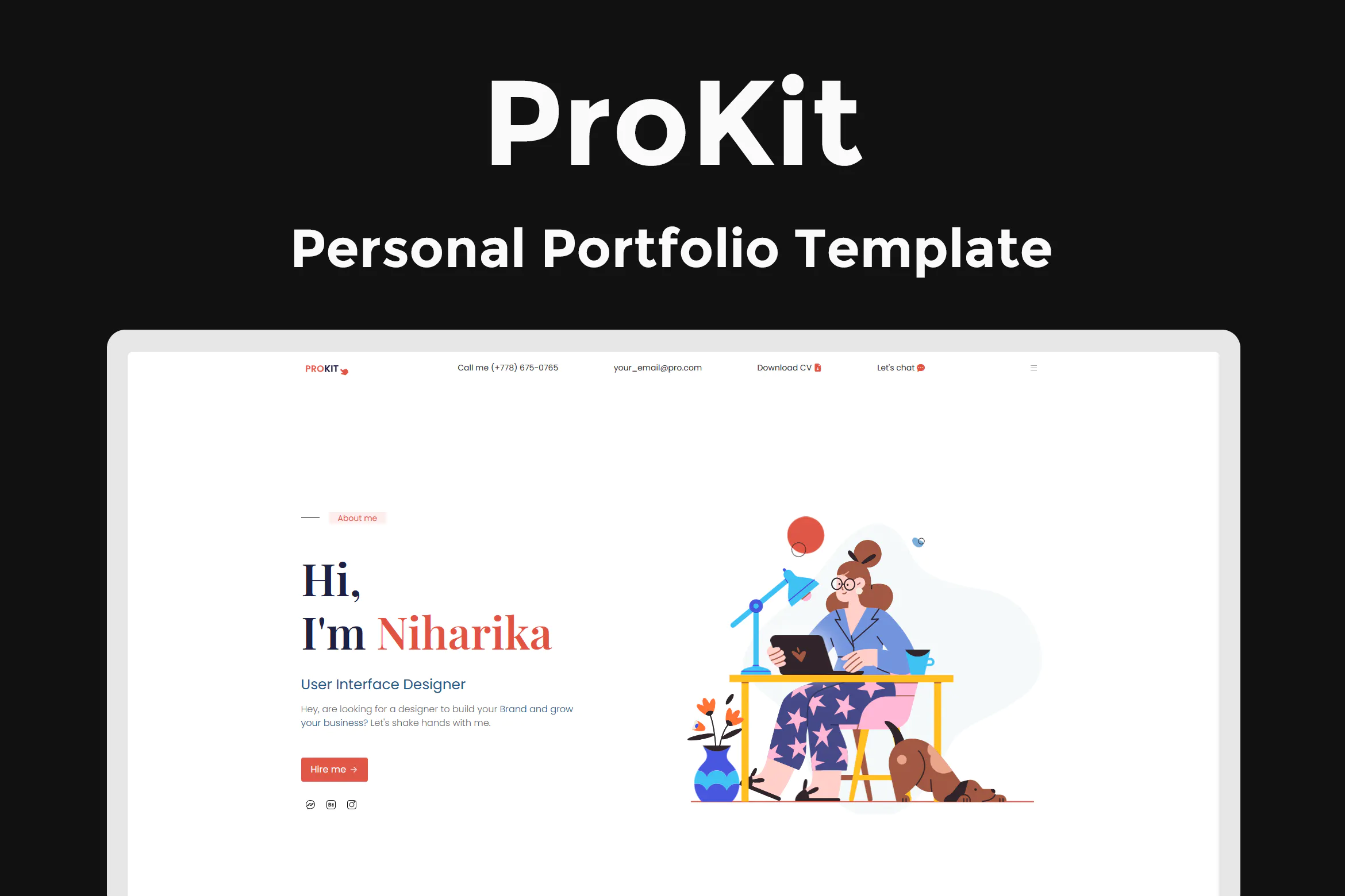 دانلود قالب سایت ProKit - قالب نمونه کار شخصی بوت استرپ 5