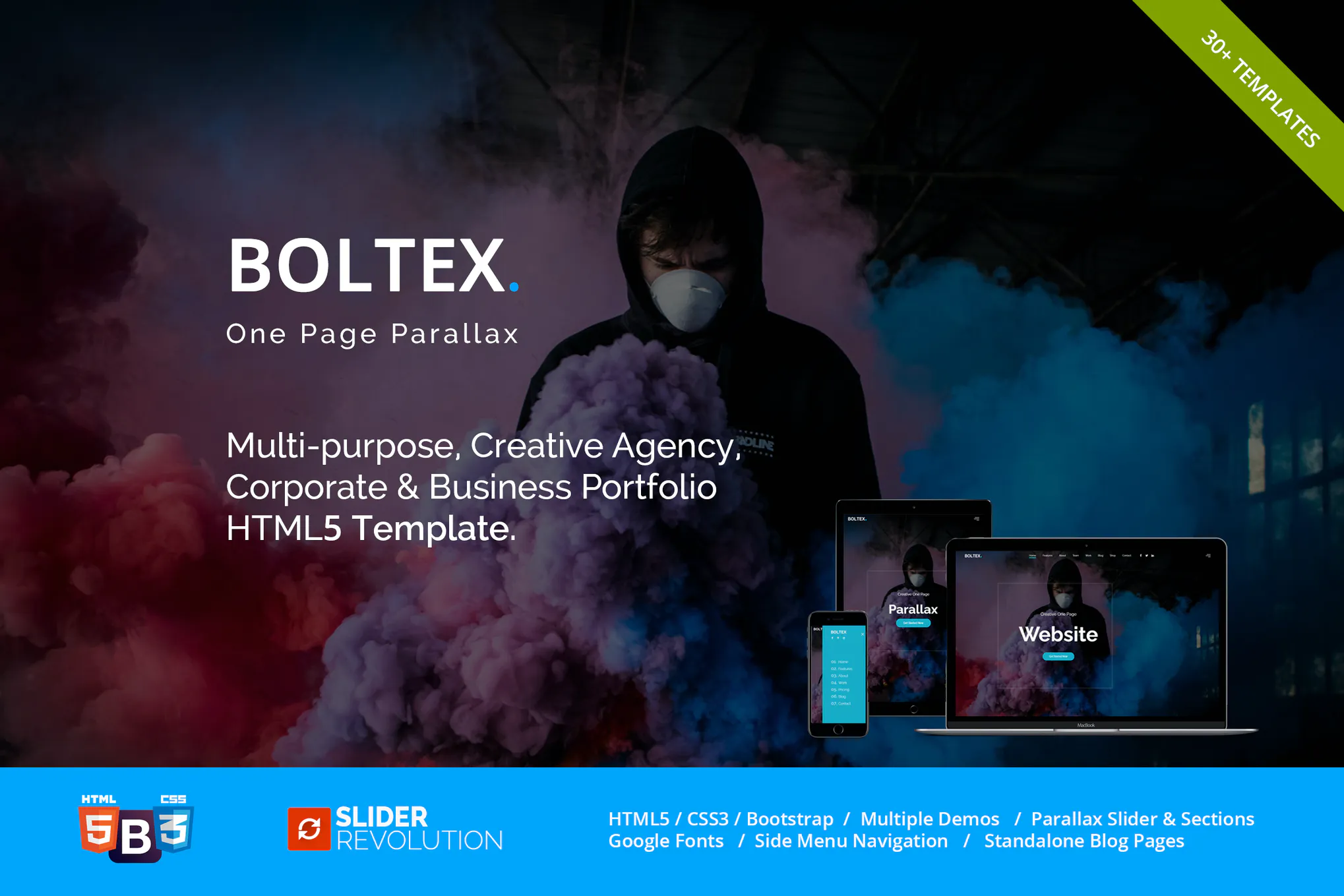 دانلود قالب سایت Boltex - قالب تک صفحه ای مدرن و حرفه ای HTML5