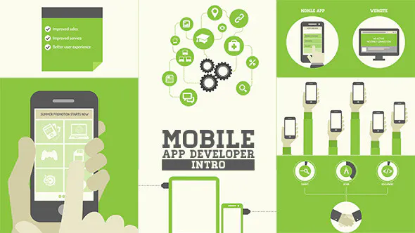 دانلود پروژه افتر افکت Mobile App Developer Intro
