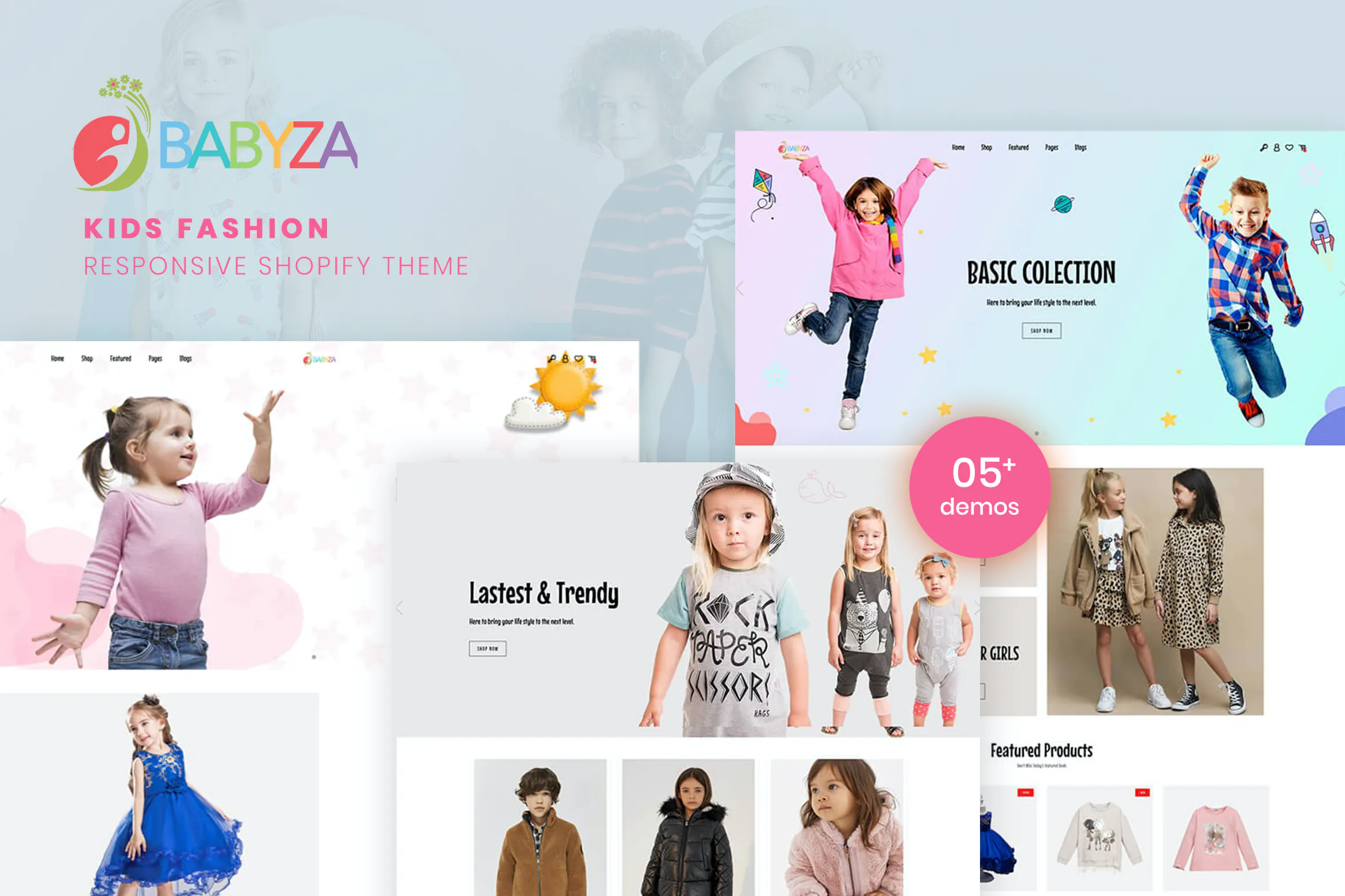 دانلود قالب شاپیفای Babyza - قالب فروشگاه لباس و لوازم کودک شاپیفای