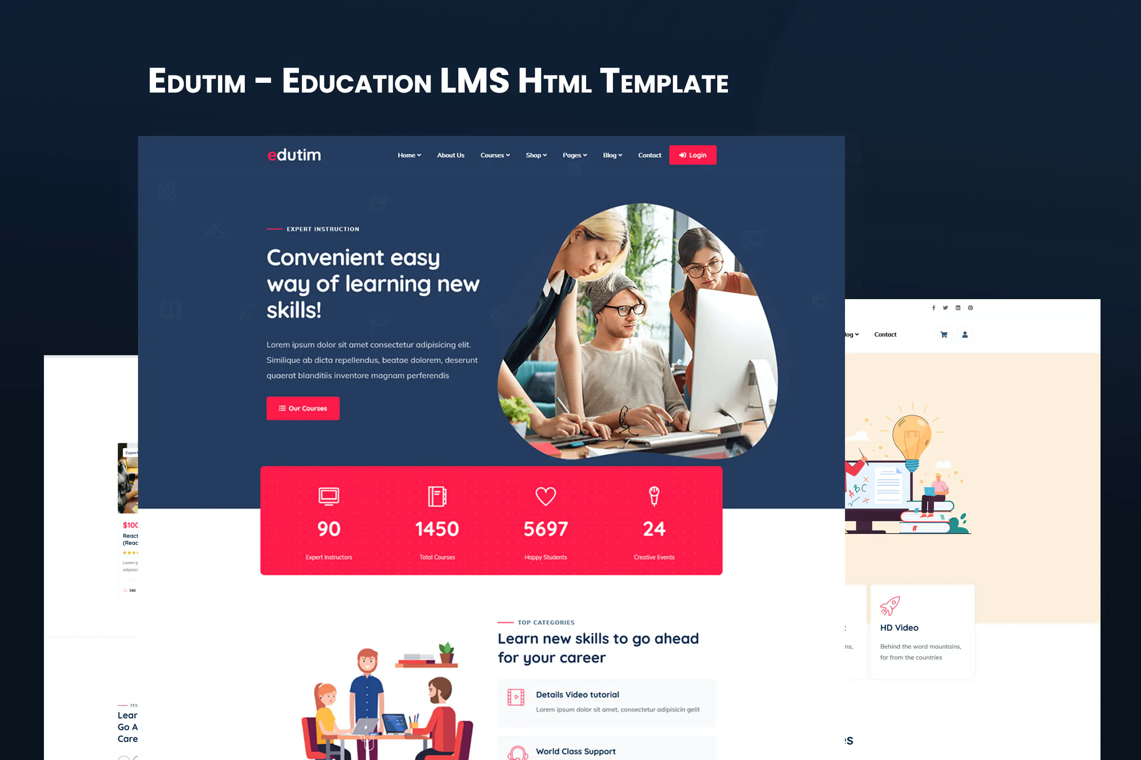 دانلود قالب سایت Edutim - قالب آموزشی و دوره آنلاین HTML