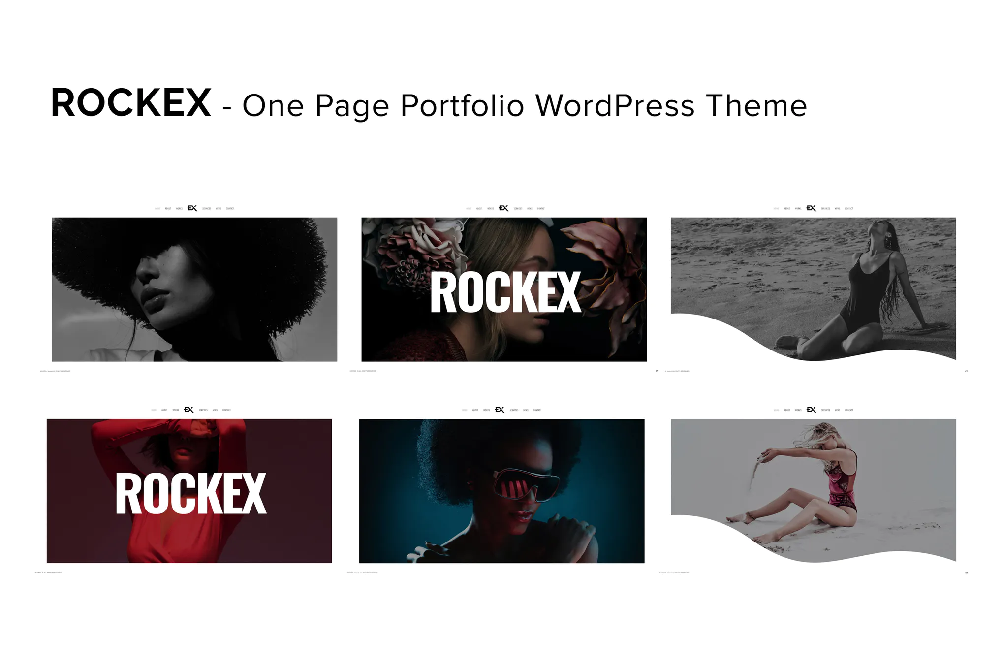 دانلود قالب وردپرس Rockex - پوسته نمونه کار و خلاقانه تک صفحه ای وردپرس