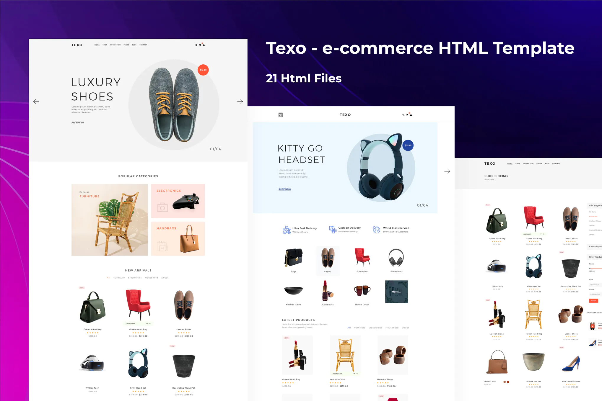 دانلود قالب سایت Texo - قالب فروشگاهی چند منظوره HTML
