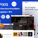 دانلود قالب سایت Pixis - قالب راست چین و خدماتی HTML