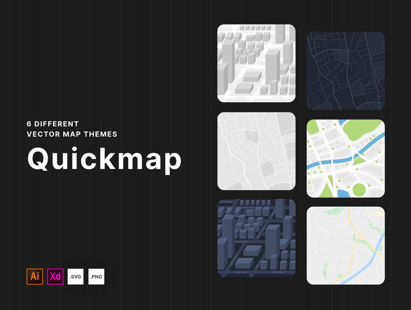 دانلود وکتور Quickmap | 6 City Vector Map Styles