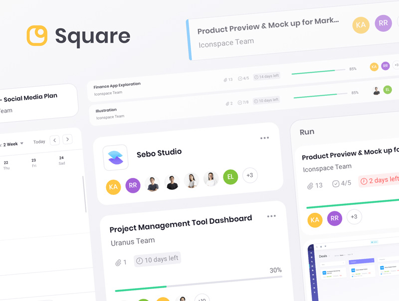 دانلود رابط کاربری Square Dashboard UI Kit