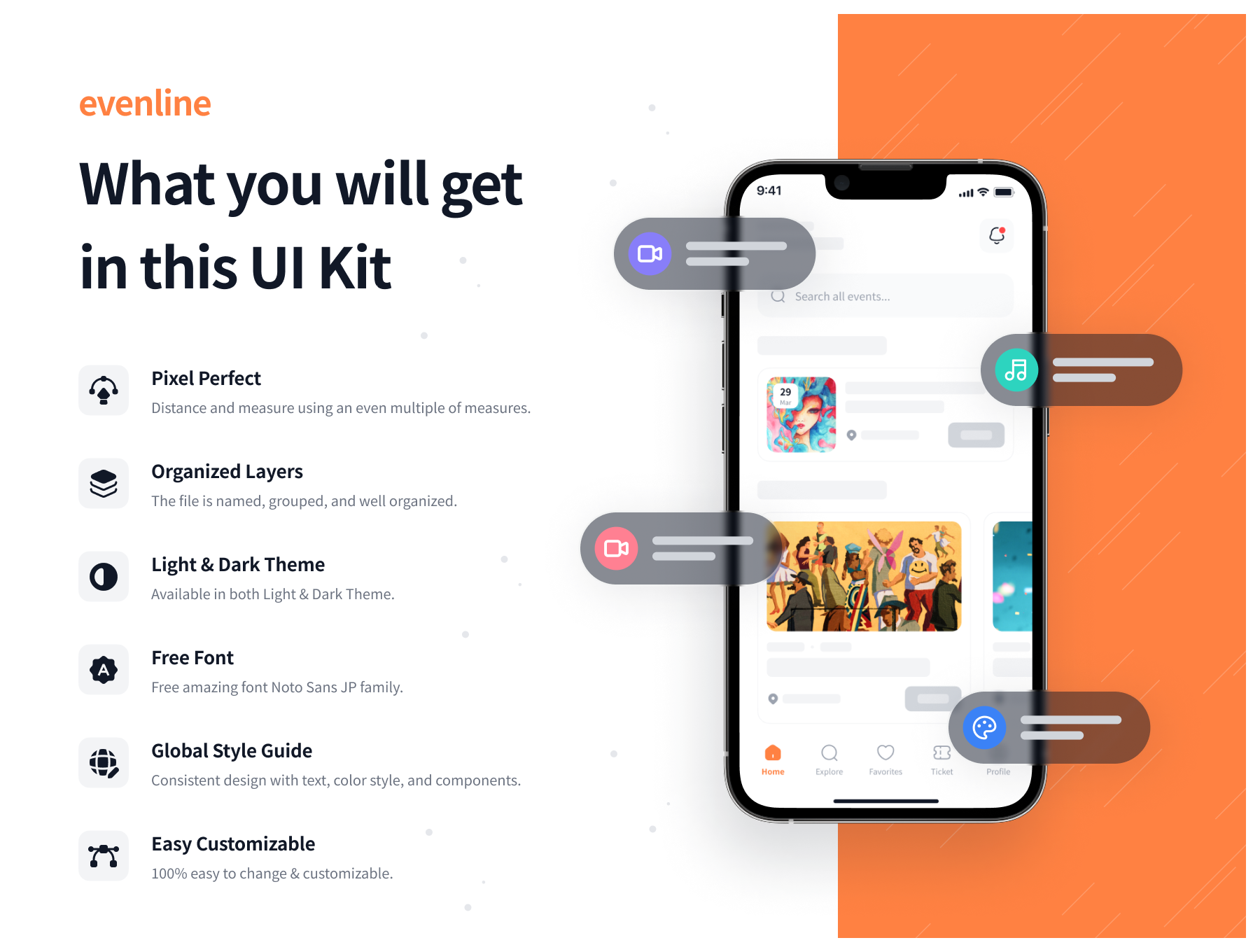 Evenline - Event Booking App UI Kit