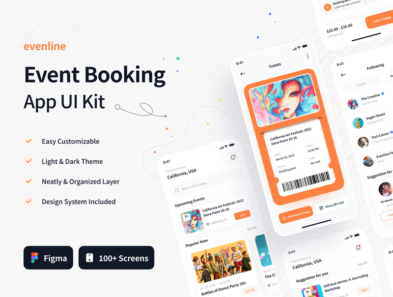 دانلود رابط کاربری Evenline - Event Booking App UI Kit
