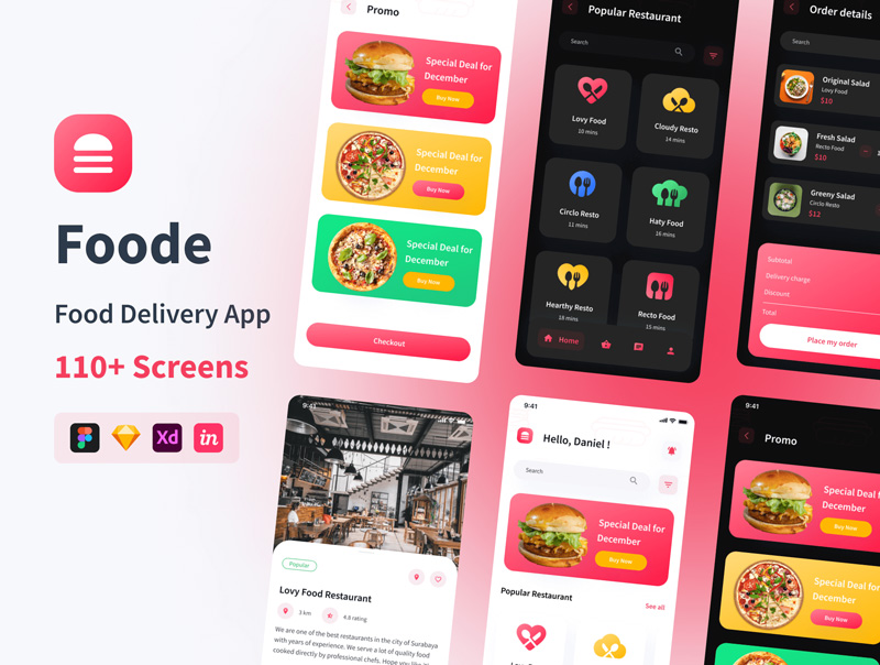 دانلود رابط کاربری اپلیکیشن موبایل Foode