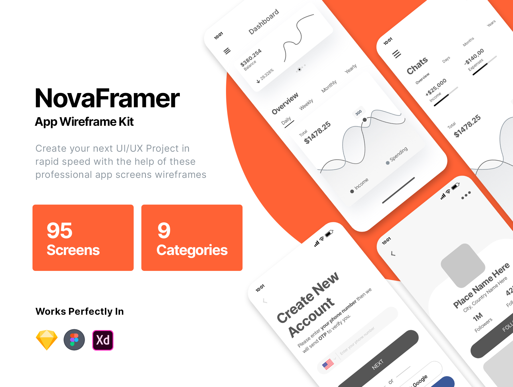 Nova App Wireframe Kit