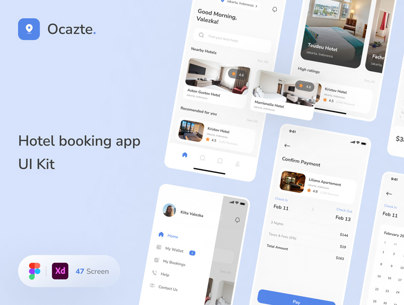 دانلود رابط کاربری Ocazte - Hotel Booking App