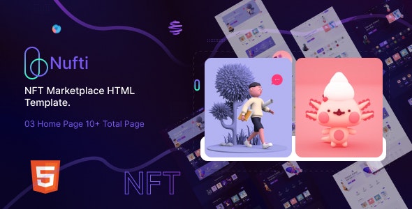 دانلود قالب سایت Nufti - قالب HTML مارکت پلیس NFT