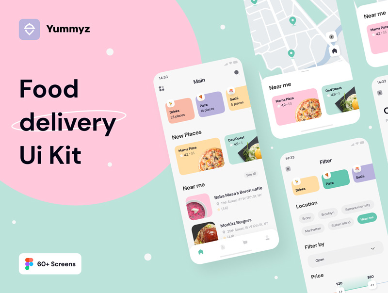 دانلود رابط کاربری Yummyz - Food Delivery UI Kit