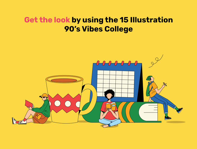 دانلود 90's Vibes - College Illustrations