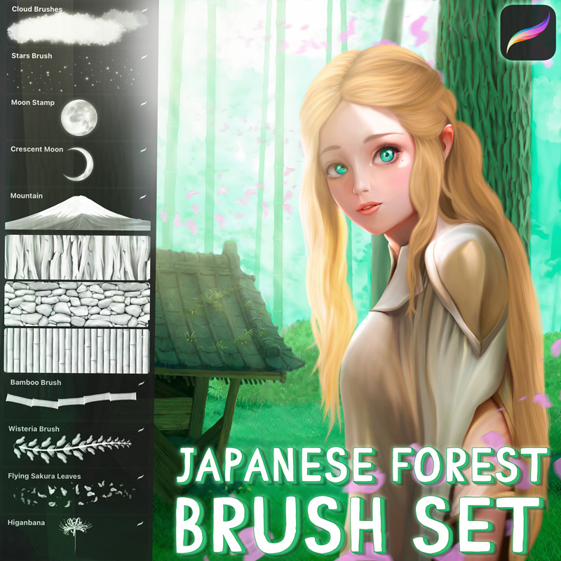 دانلود مجموعه براش های پروکریت Japanese Forest Brushes Pack