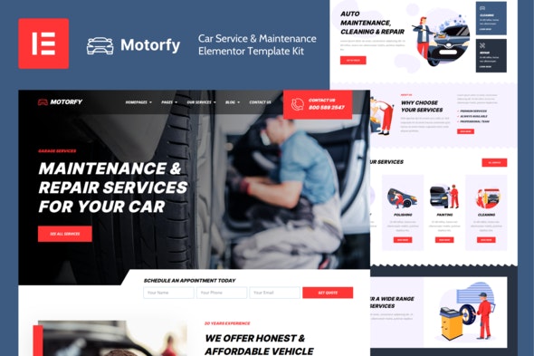 دانلود قالب المنتور Motorfy - قالب سایت مکانیکی و خدمات خودرو وردپرس