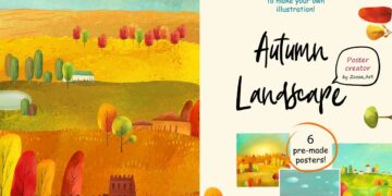 دانلود Autumn landscape - poster creator
