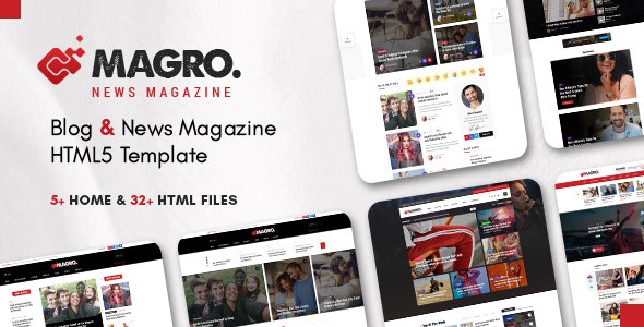 دانلود قالب سایت Magro - قالب مجله خبری و وبلاگ HTML5