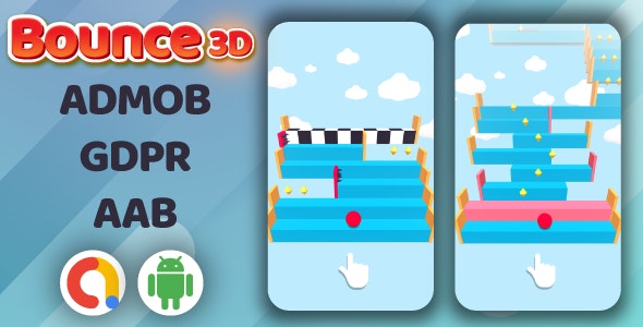دانلود Bounce3D Jumping Ball Android Game + Admob