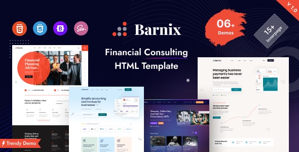 دانلود قالب HTML شرکت بازرگانی و مشاورین مالی Barnix
