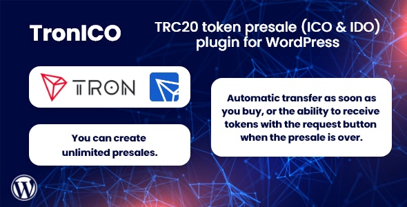 افزونه وردپرس TronICO - TRC20 token presale (ICO & IDO)