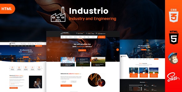 دانلود قالب HTML صنعتی حرفه ای Industrio