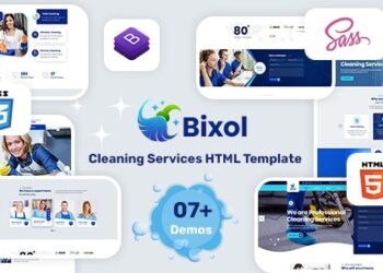 دانلود قالب سایت HTML شرکت نظافتی Bixol