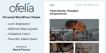 دانلود قالب وبلاگ و گردشگری وردپرس Ofelia
