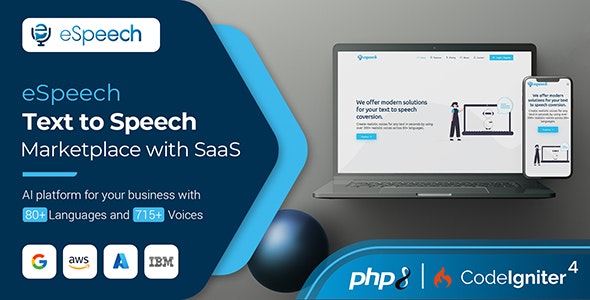 دانلود اسکریپت تبدیل متن به گفتار eSpeech با پشتیبانی از 80 زبان