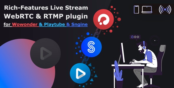 دانلود اسکریپت Live Stream plugin WebRTC & RTMP