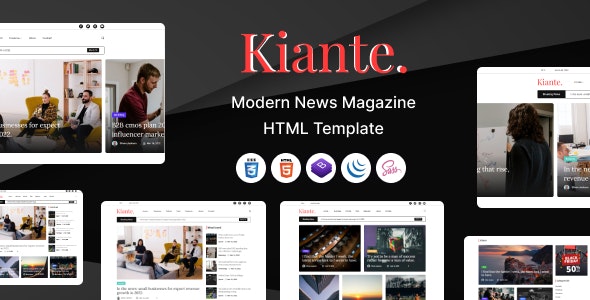 دانلود قالب HTML5 مجله خبری Kiante