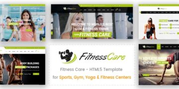 دانلود قالب HTML5 باشگاه ورزشی Fitness Care