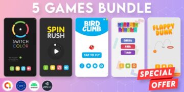 دانلود سورس اپلیکیشن اندروید BUNDLE 5 GAMES