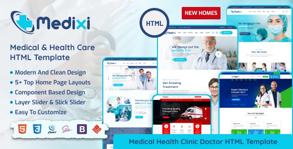 دانلود قالب سایت کلینیک پزشکی و درمانی Medixi