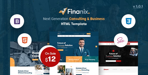 دانلود قالب HTML5 سایت کسب و کار Finanix