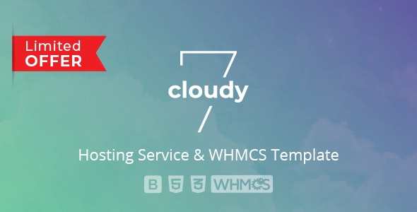 دانلود قالب هاستینگ WHMCS و HTML حرفه‌ای Cloudy 7