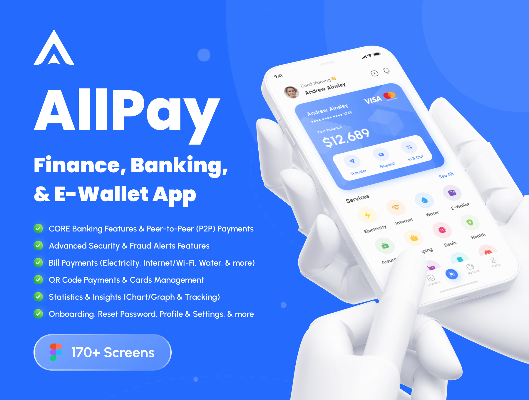 دانلود AllPay - Finance, Banking, & E-Wallet App UI Kit