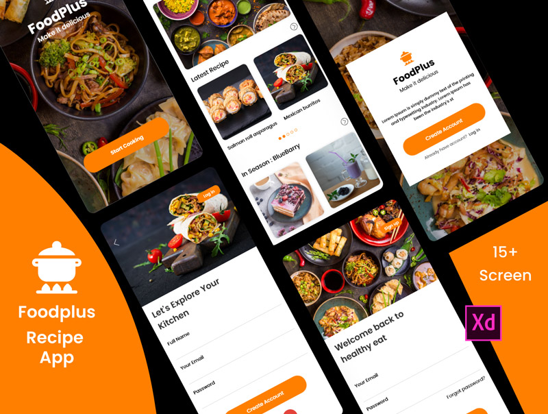 دانلود رابط کاربری FoodPlus Recipe App