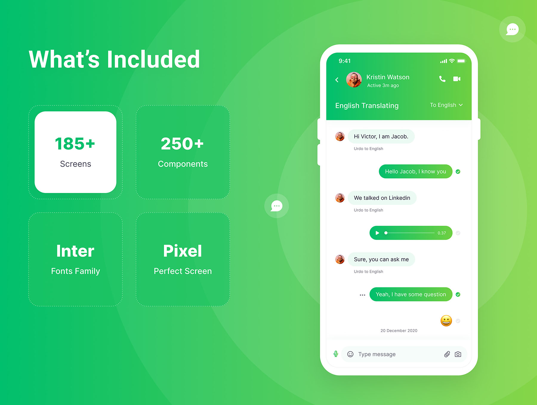 دانلود رابط کاربری Freedom Messaging App UI Kit