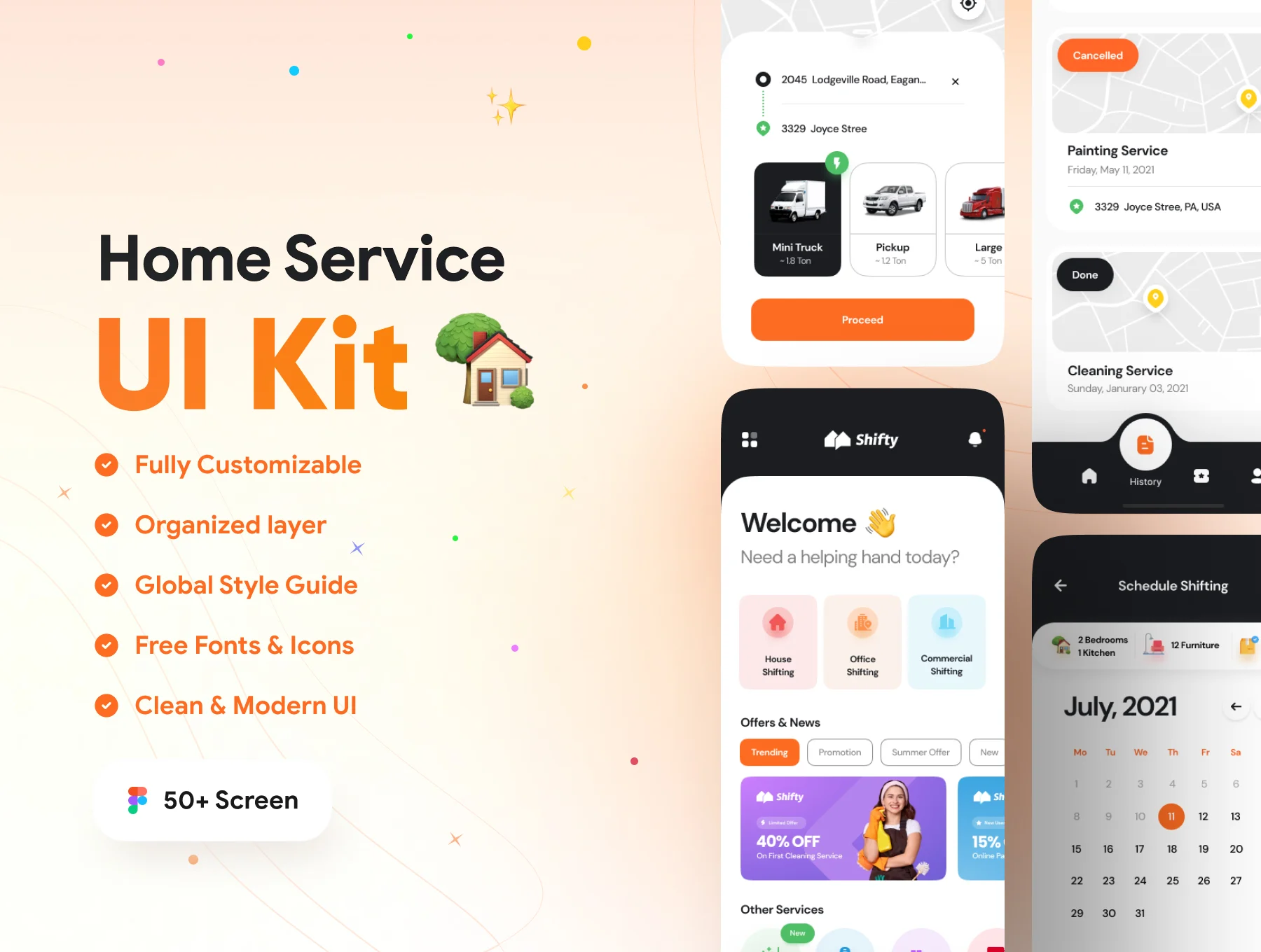 دانلود رابط کاربری Shifty - Home Service App UI Kit